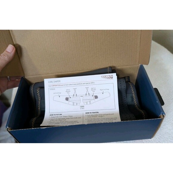 NEW - COPPER FIT Core Waist Belt Trainer Shaper Women Black S/M Waist 26"-34" - Picture 5 of 6